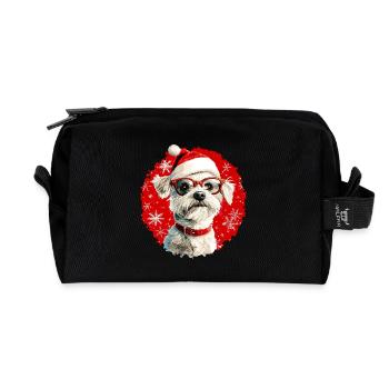 Dogs Christmas - Recycled Toiletry Zip Bag - black - Front