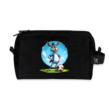 Fussball Esel - Recycelte Kulturtasche - Schwarz - Vorne