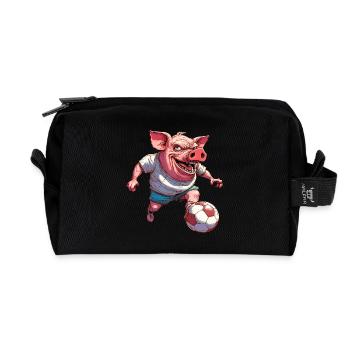 Football de cochon - Trousse de toilette en tissu recyclé - noir - Devant