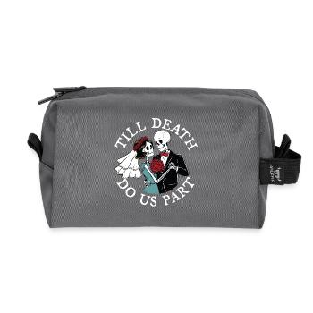 Till death do us part - Recycled Toiletry Zip Bag - anthracite - Front