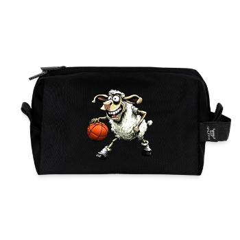 Schaf Basketball / Basketballer Schafe - Recycelte Kulturtasche - Schwarz - Vorne