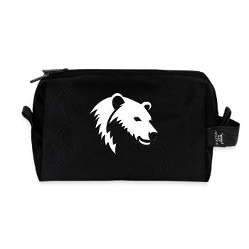 Silhouette d’ours d’une tête d’ours polaire - Trousse de toilette en tissu recyclé - noir - Devant