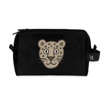 Niedliche Leopardengesicht Karikatur - Recycelte Kulturtasche - Schwarz - Vorne