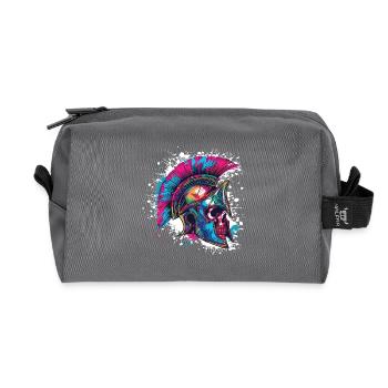 Spartaner Totenkopf Gladiator - Recycelte Kulturtasche - Anthrazit - Vorne