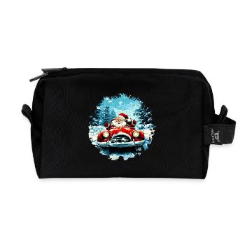 Autofahrer Weihnachten / Weihnachtsmann Autofahrer - Recycelte Kulturtasche - Schwarz - Vorne