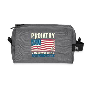 Make Walking Great Again Podiatry Humor - Recycled Toiletry Zip Bag - anthracite - Front