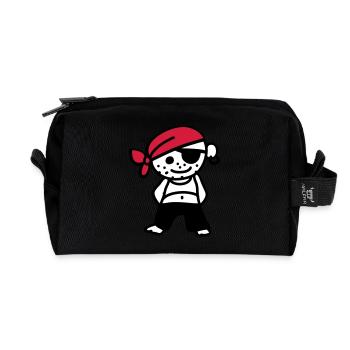 Pirat - Recycelte Kulturtasche - Schwarz - Vorne