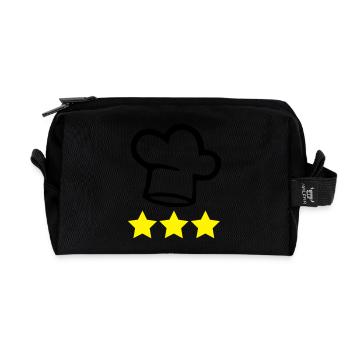 Kochmütze 3 Sterne kochen - Recycelte Kulturtasche - Schwarz - Vorne