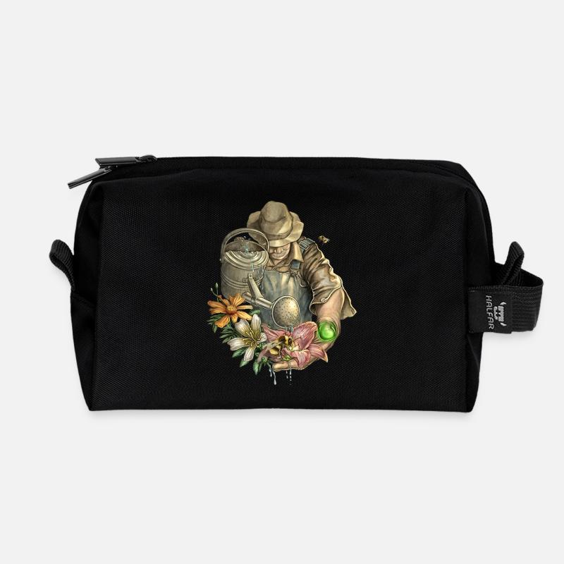 Gärtner Grüner Daumen Biene RAHMENLOS Geschenk - Recycelte Kulturtasche - Schwarz