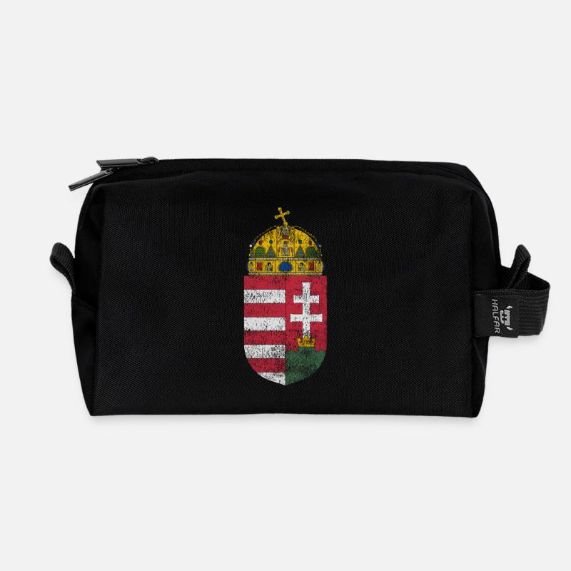 Ungarisches Wappen Ungarn Symbol - Recycelte Kulturtasche - Schwarz
