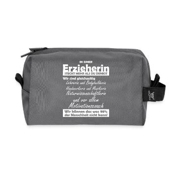 Erzieherin - Recycelte Kulturtasche - Anthrazit - Vorne