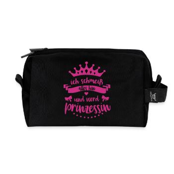 Ich schmeiß alles hin und werd Prinzessin - Recycelte Kulturtasche - Schwarz - Vorne