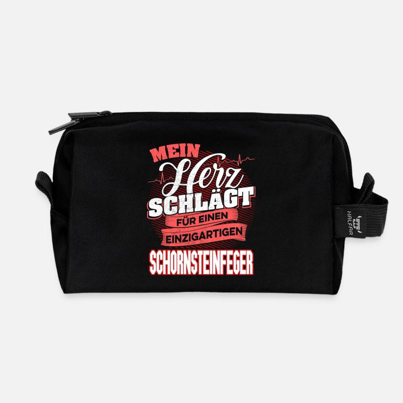SCHORNSTEINFEGER - Mein Herz schlägt - Recycelte Kulturtasche - Schwarz