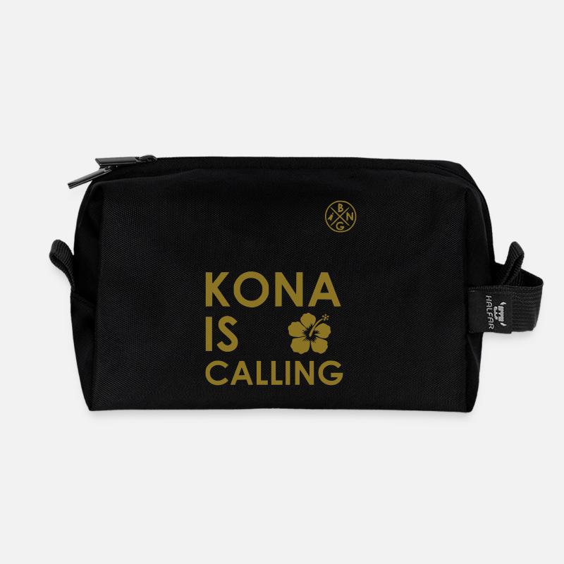 KONA IS CALLING - Recycelte Kulturtasche - Schwarz