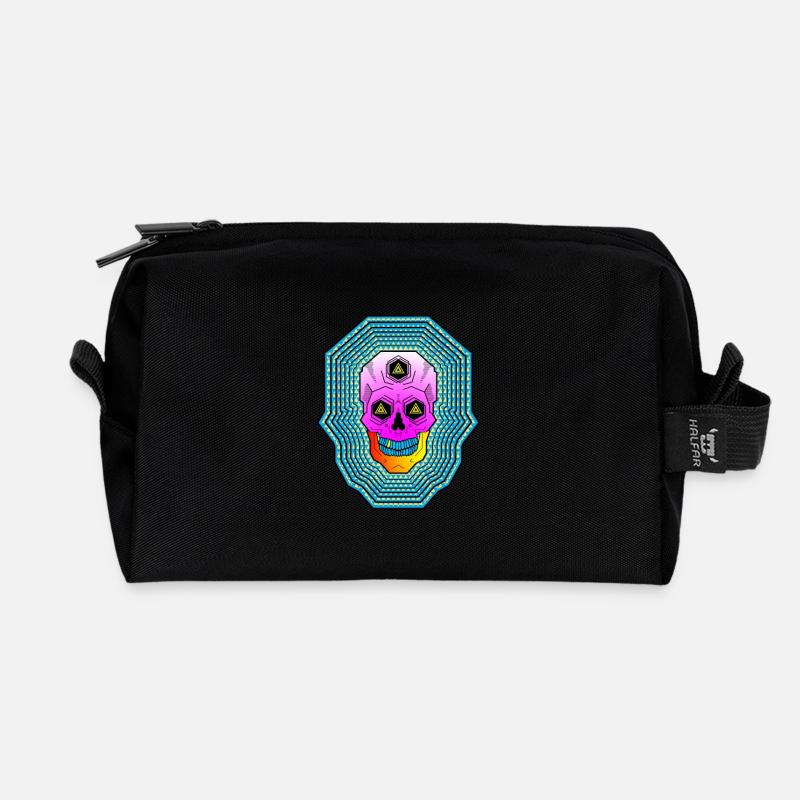 Hypnoskull - Recycled Toiletry Zip Bag - black