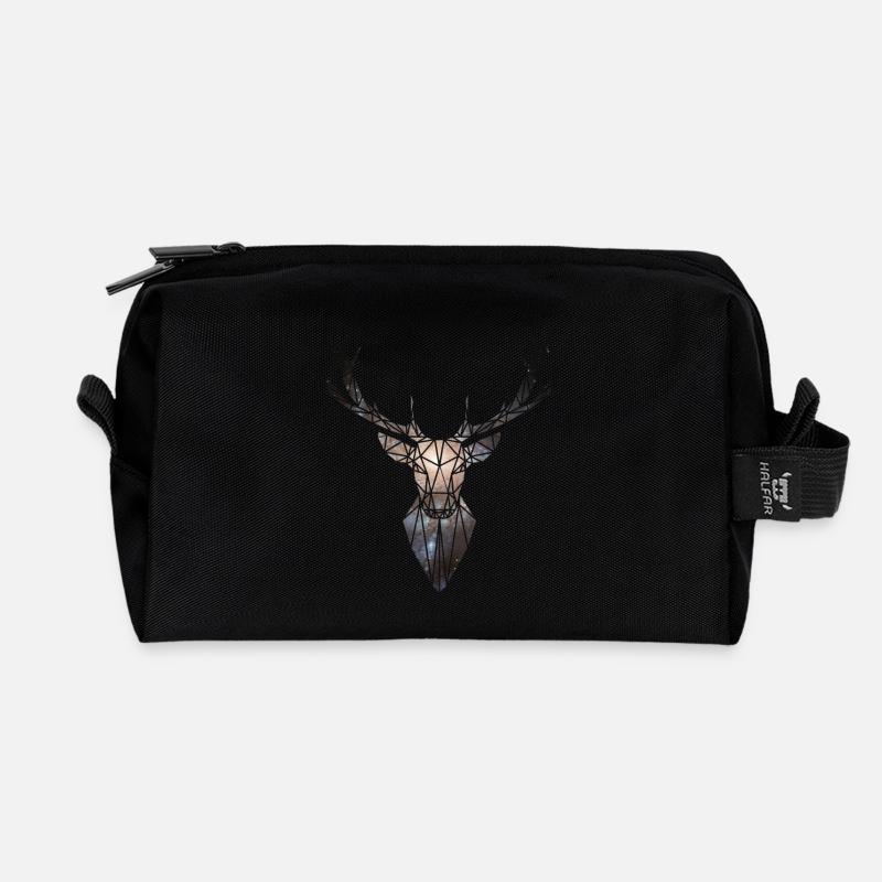 Hirsch - Recycelte Kulturtasche - Schwarz