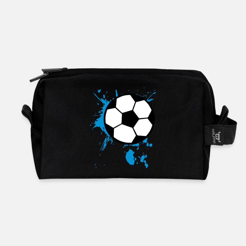 Fußball Splash 3c - Recycelte Kulturtasche - Schwarz