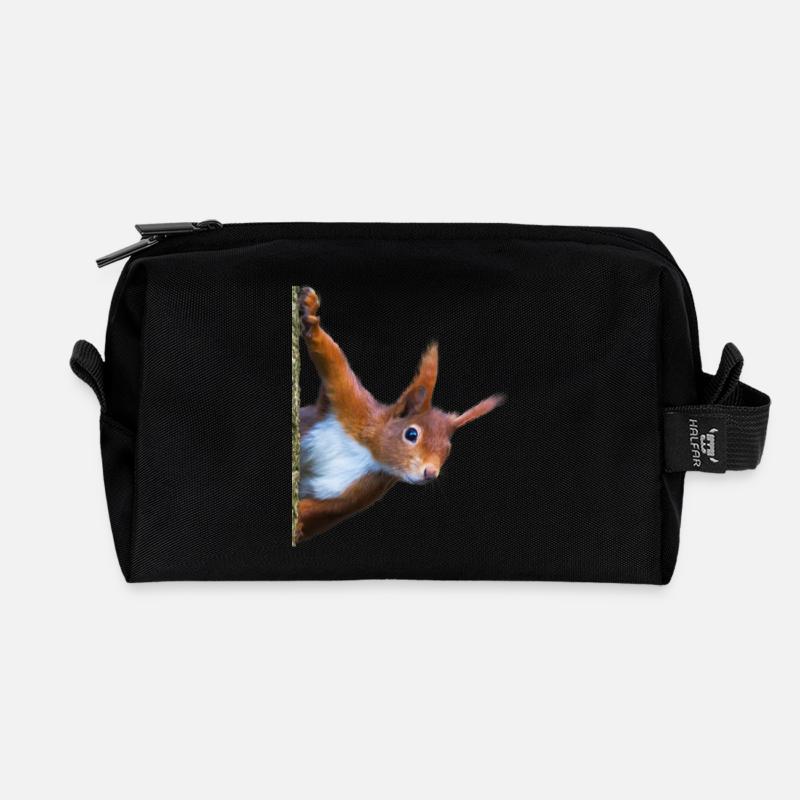 Eichhörnchen - Recycelte Kulturtasche - Schwarz