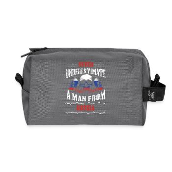 jamais sous-estimer RUSSIE - Trousse de toilette en tissu recyclé - anthracite - Devant