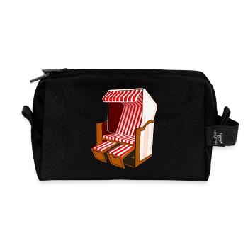 beach chair - Recycled Toiletry Zip Bag - black - Front