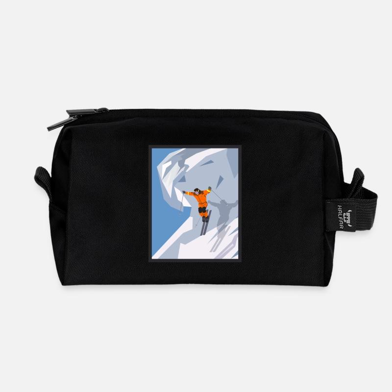 Ski - Recycelte Kulturtasche - Schwarz