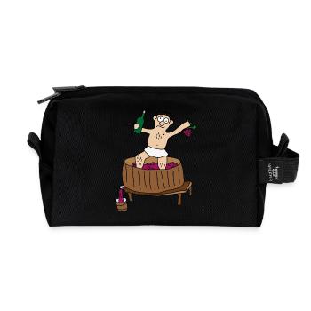 Wein | Weinlese Weinernte Weintrinker Rotwein Fass - Recycelte Kulturtasche - Schwarz - Vorne
