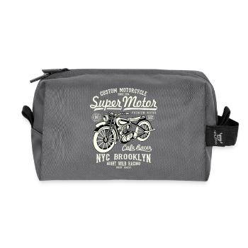 Super Motor Motorrad - Recycelte Kulturtasche - Anthrazit - Vorne
