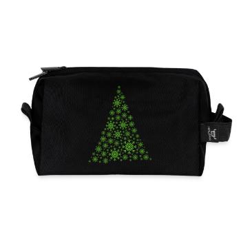 Weihnachtsbaum Christmas Santa Tanne Schneeflocken - Recycelte Kulturtasche - Schwarz - Vorne