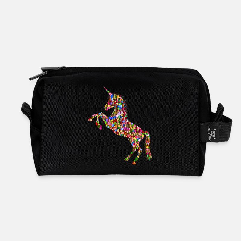 unicorn - Recycelte Kulturtasche - Schwarz