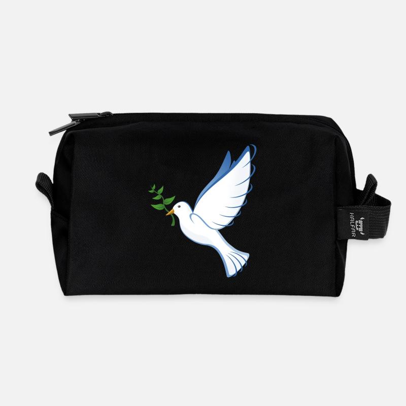 friedenstaube - Recycelte Kulturtasche - Schwarz
