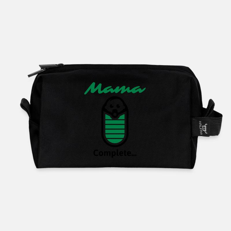 Mama complète ... - Trousse de toilette en tissu recyclé - noir