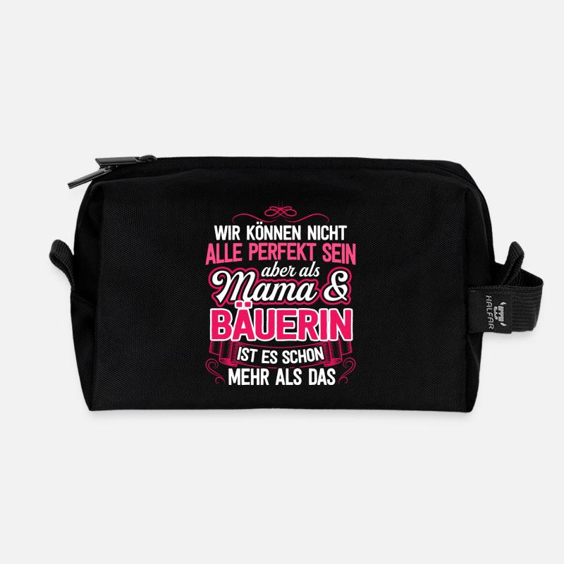 BÄUERIN - Mama - Recycelte Kulturtasche - Schwarz