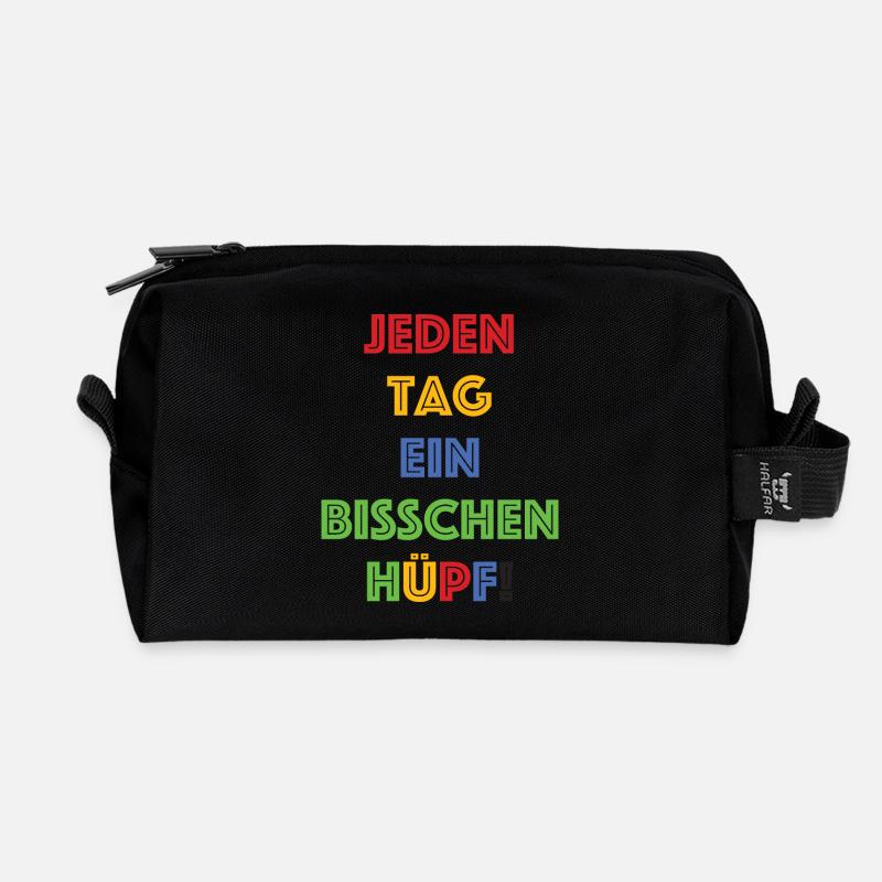 Every day a little bounce - Recycled Toiletry Zip Bag - black