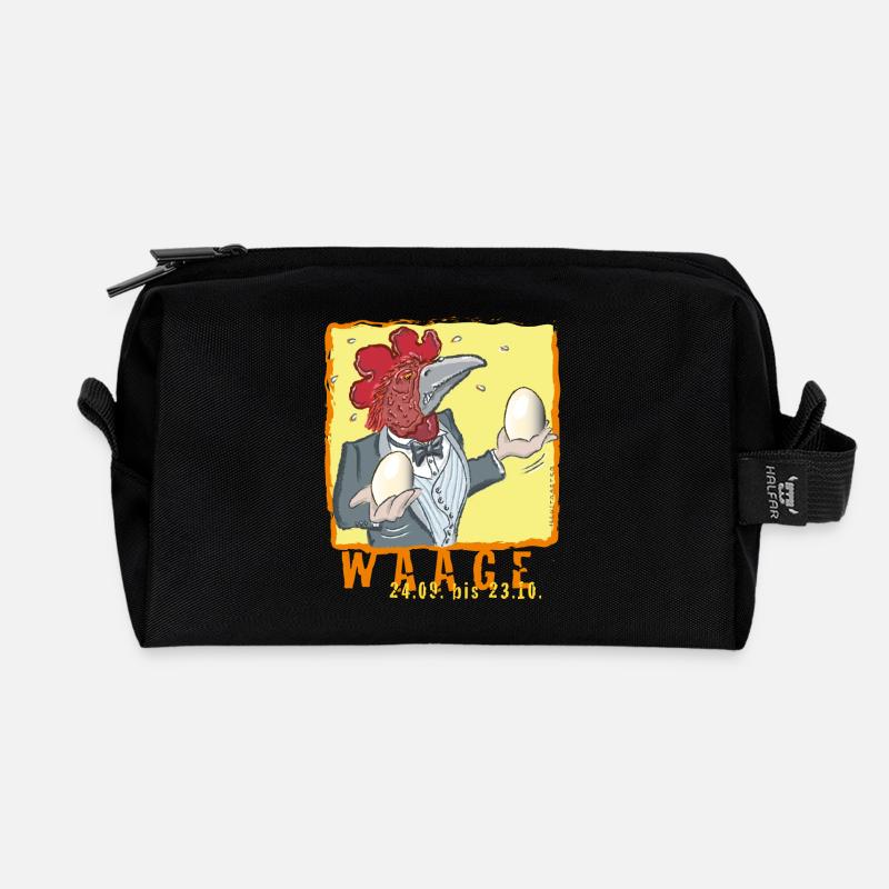 Sternzeichen - Waage - Recycelte Kulturtasche - Schwarz