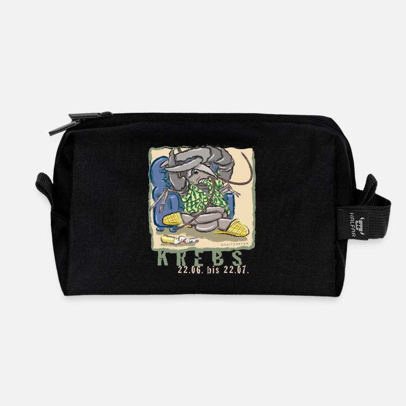 Sternzeichen-Krebs - Recycelte Kulturtasche - Schwarz