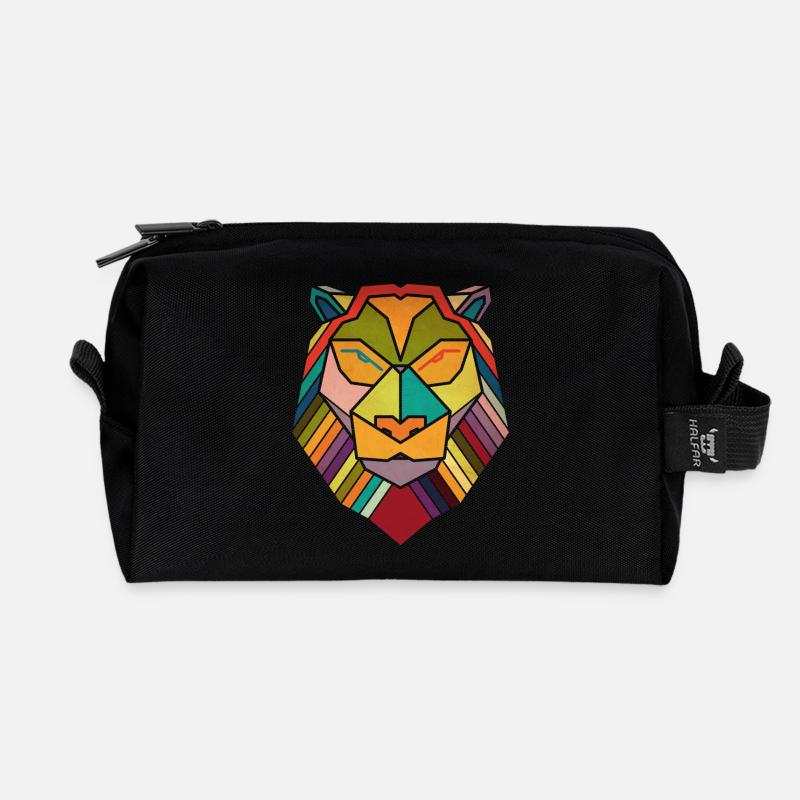 Löwe - Recycelte Kulturtasche - Schwarz