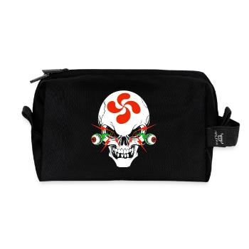 basque skull - Recycled Toiletry Zip Bag - black - Front