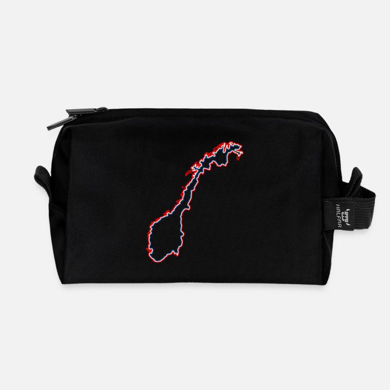 Norwegen - Recycelte Kulturtasche - Schwarz
