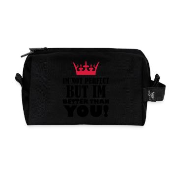 im_not_perfect_but_better_2 - Recycelte Kulturtasche - Schwarz - Vorne