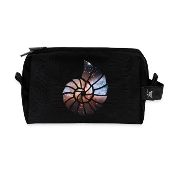 Cosmic Spiral - Recycled Toiletry Zip Bag - black - Front
