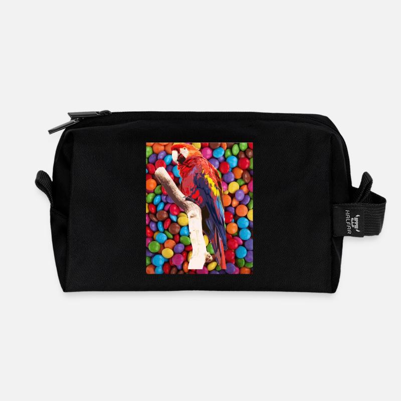 Parrot - Recycled Toiletry Zip Bag - black