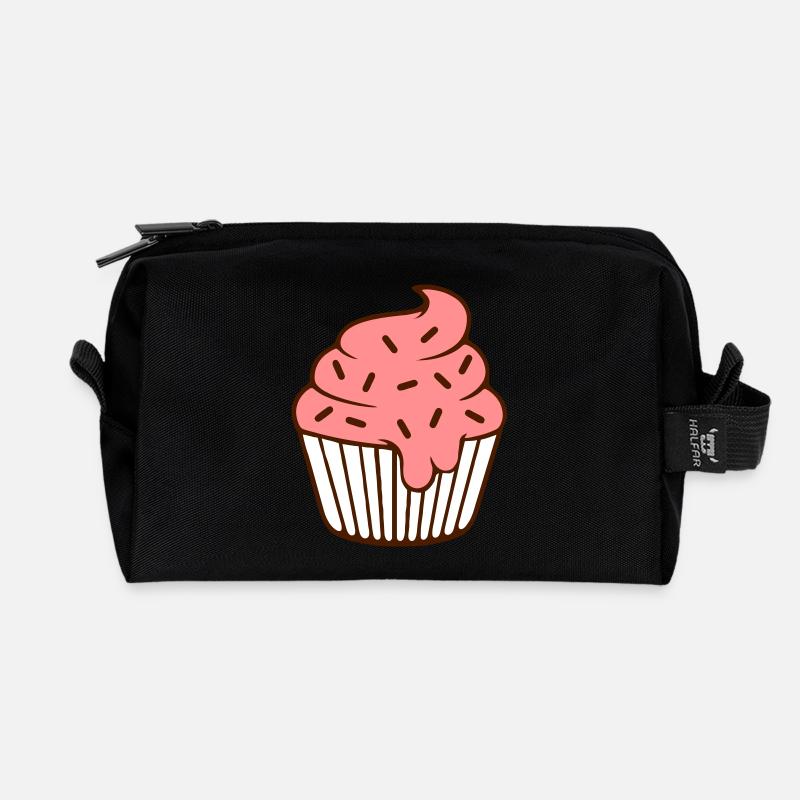 Cupcake - Recycled Toiletry Zip Bag - black