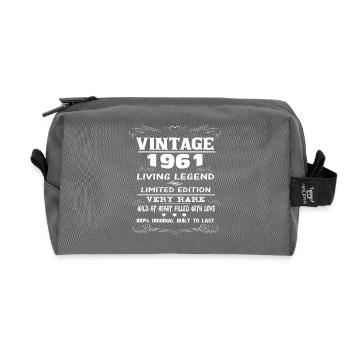 VINTAGE 1961 - Recycled Toiletry Zip Bag - anthracite - Front