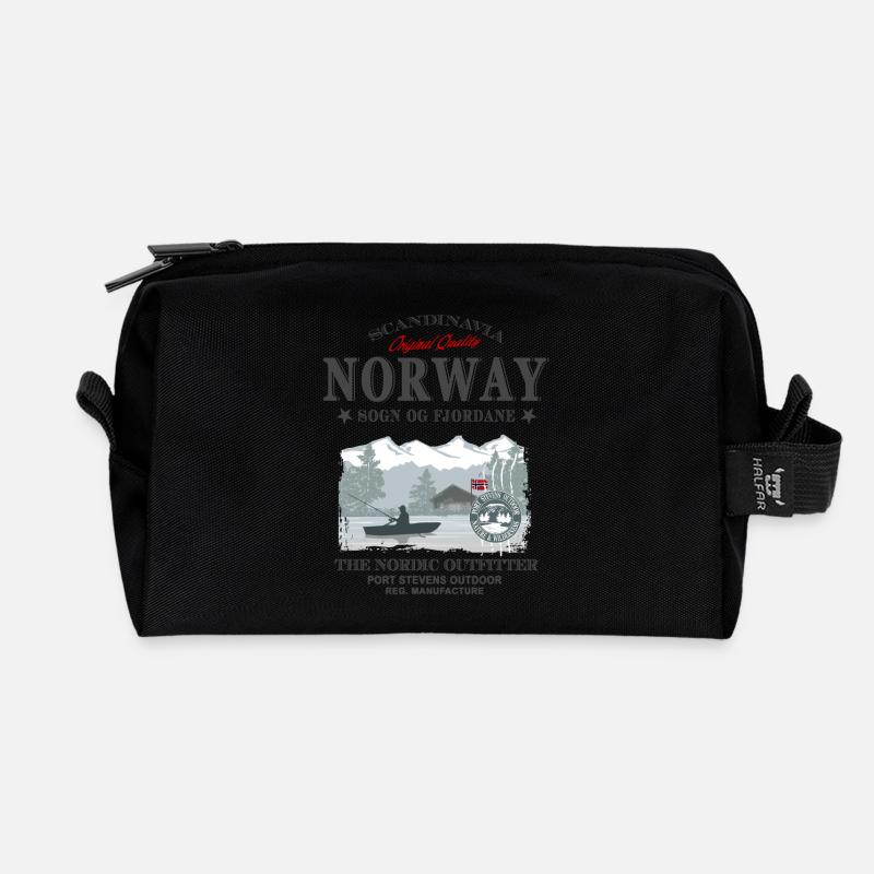 Norway Fishing - Recycelte Kulturtasche - Schwarz