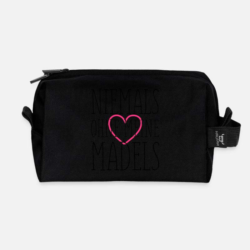 niemals ohne meine maedels herz - Recycelte Kulturtasche - Schwarz