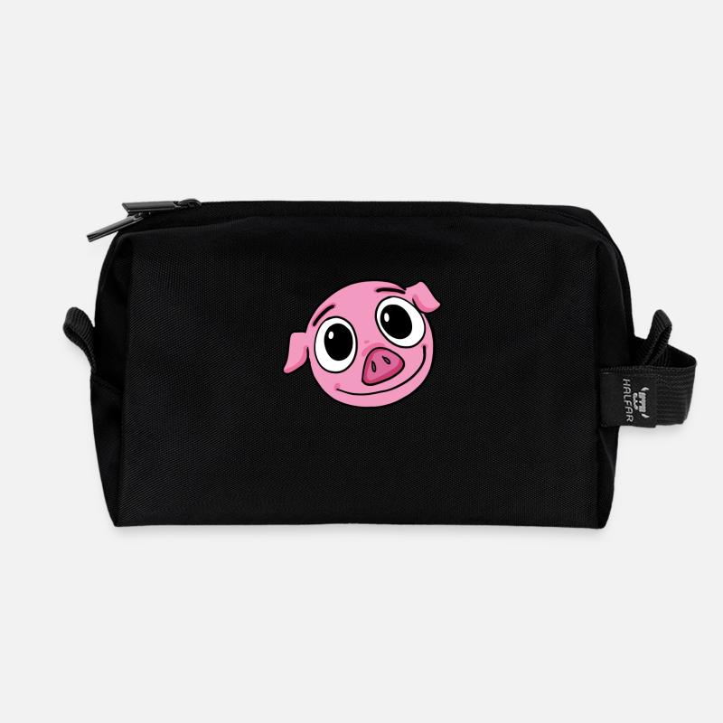 Schwein - Recycelte Kulturtasche - Schwarz