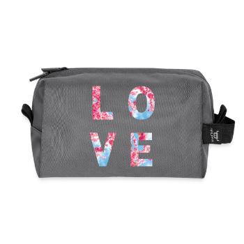 Sans titre 36 - Trousse de toilette en tissu recyclé - anthracite - Devant