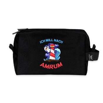 Amrum Nordsee - Recycelte Kulturtasche - Schwarz - Vorne