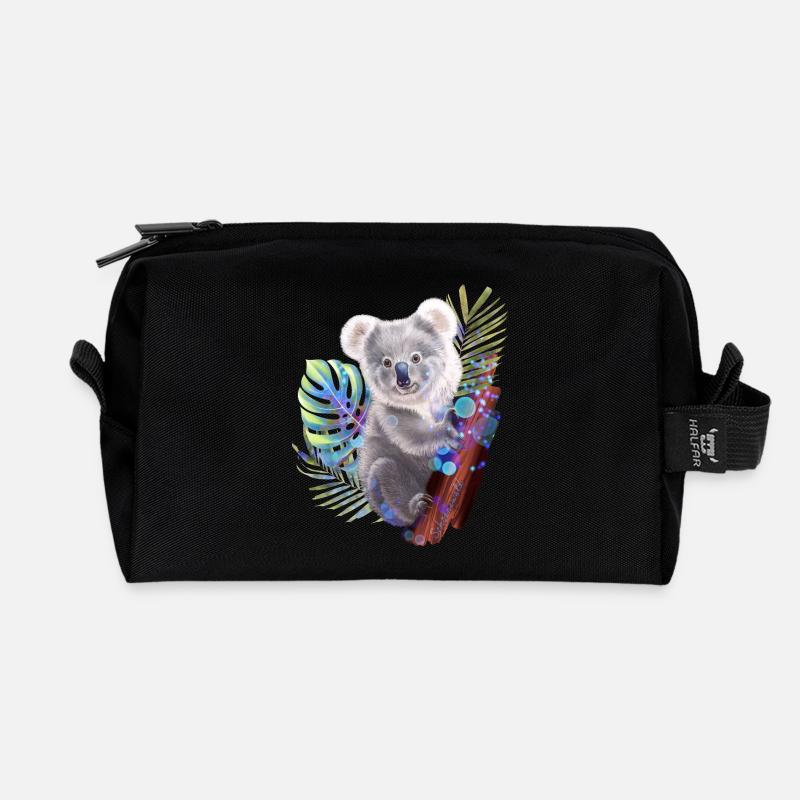 Koala - Trousse de toilette en tissu recyclé - noir