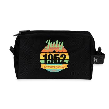 Born July 1952 70 years 70s 70th birthday - Recycled Toiletry Zip Bag - black - Front
